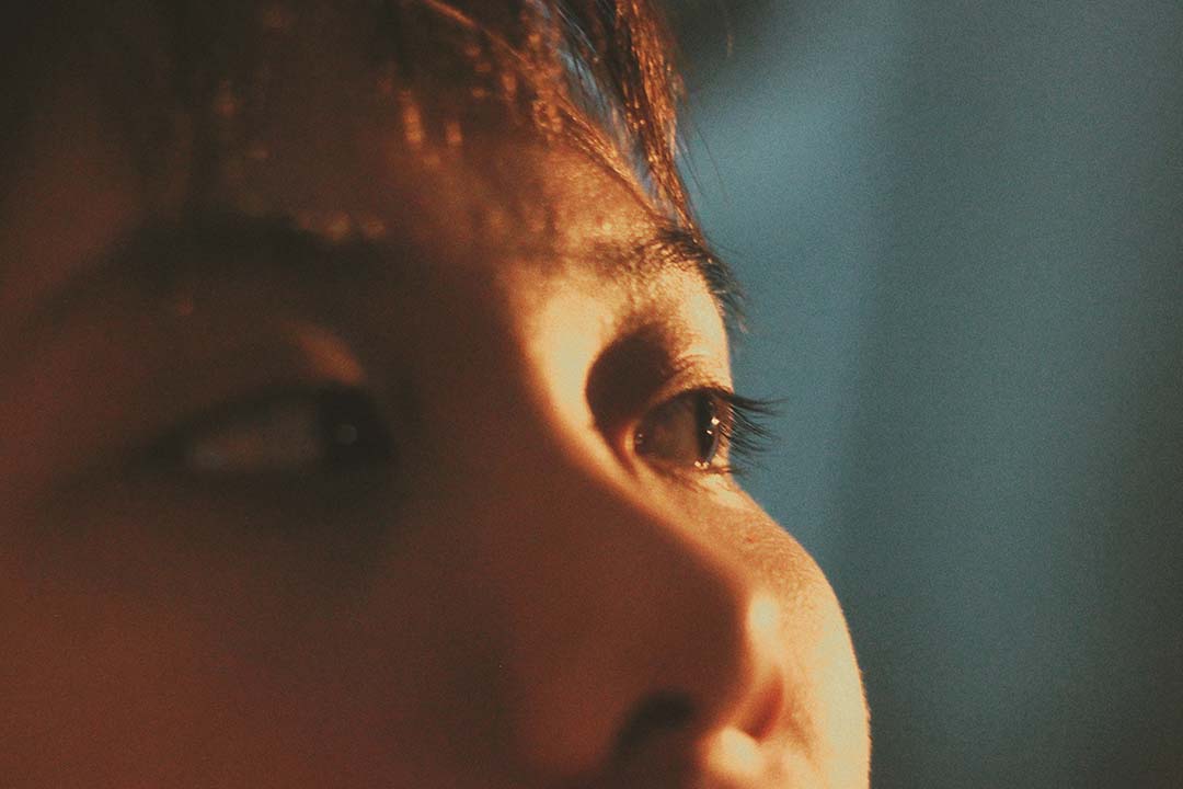 Close up photo of a person's nose