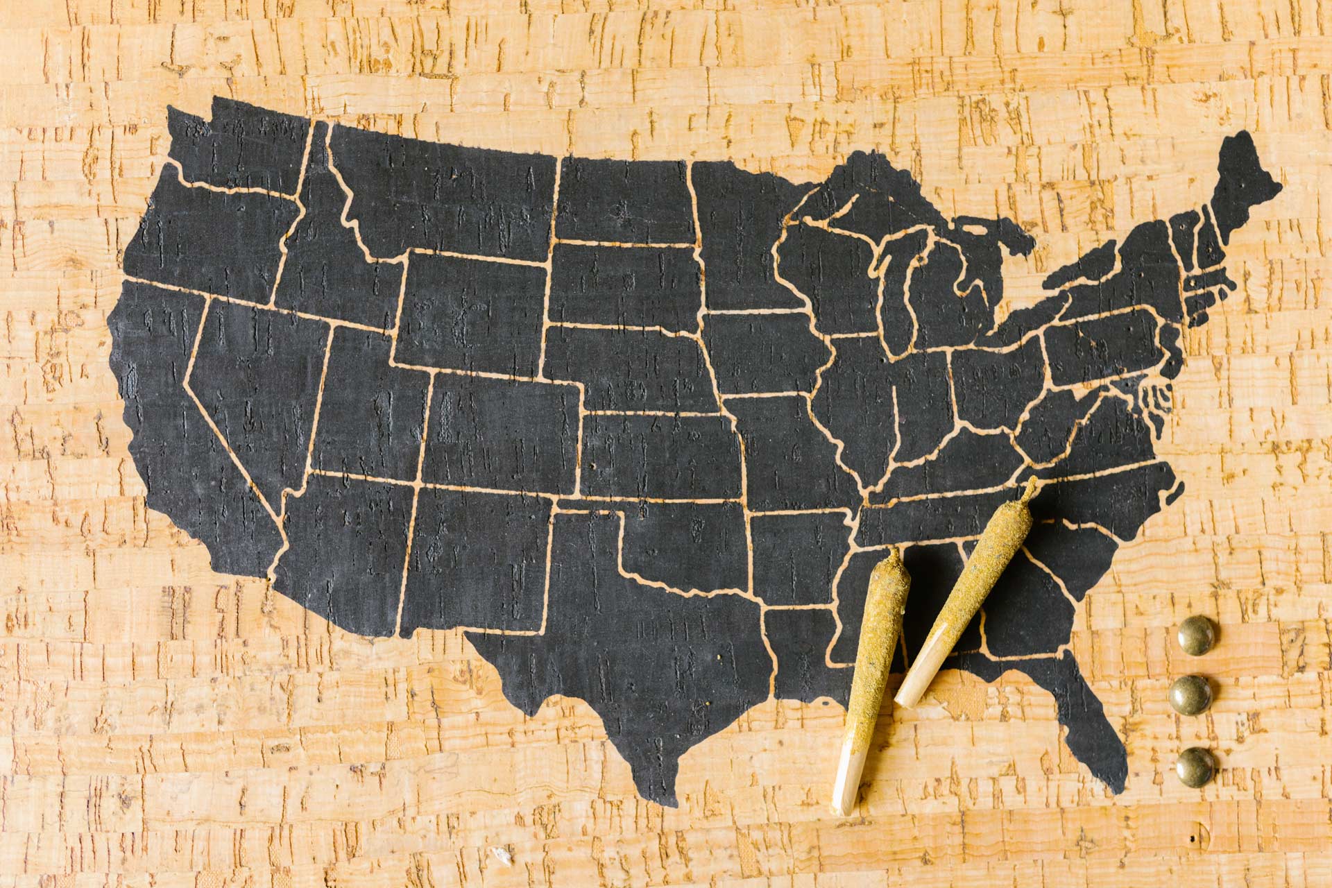 2 joints on a map of US