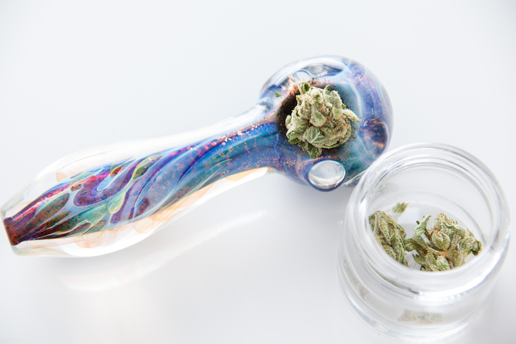 smoking from a bowl pipe